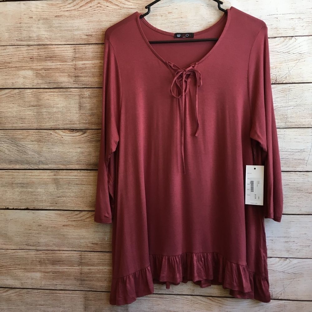 NEW WITH TAGS VISION TOP WITH LACE UP FRONT